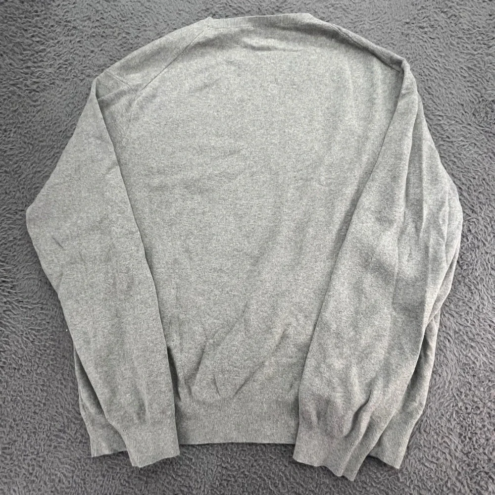 POLO RALPH LAUREN Mens‎ V Neck Sweater XXL Pima Cotton Gray Long Sleeve